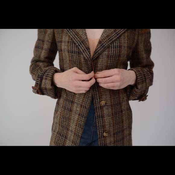 Dolce & Gabbana Brown Tweed Metallic Trench with Leather Detailing - Picture 2 of 14